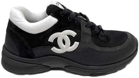 chanel all black trainers|chanel black trainers white sole.